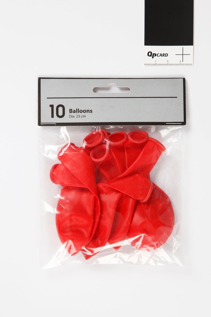 Ballonger rund röd 23cm 10/fp
