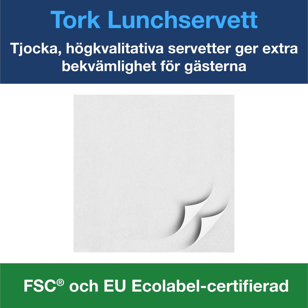 Tork mjuk lunchservett vit 33x