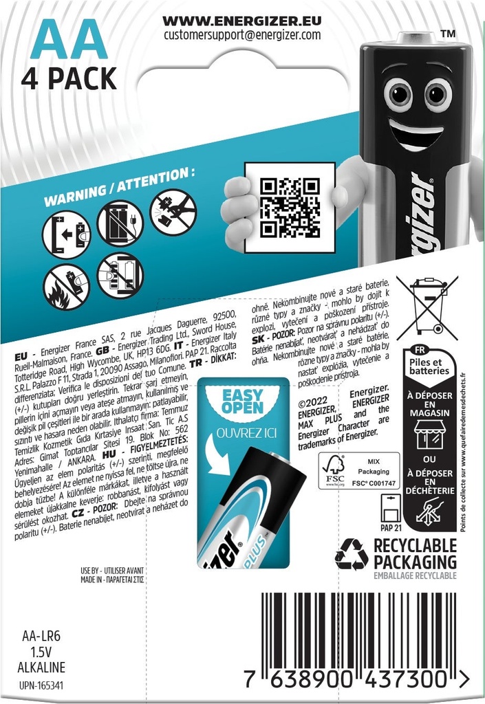 Batteri Max Plus Alk AA 4p