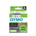 Märkband Dymo D1 svart/klar 6 mm