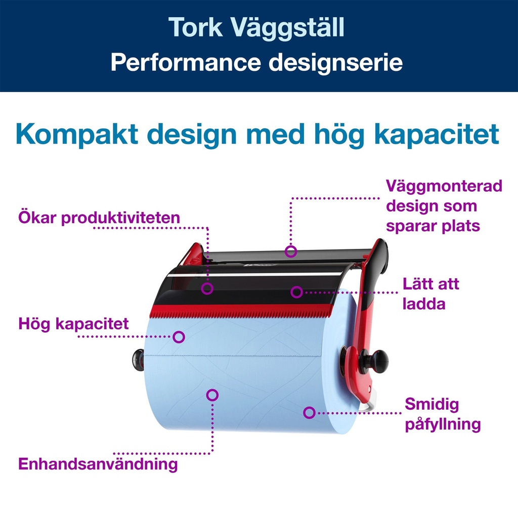 Tork Väggställ W1    röd/svart