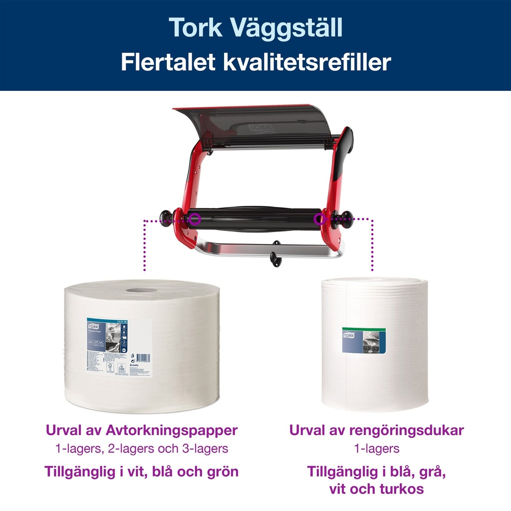 Tork Väggställ W1    röd/svart
