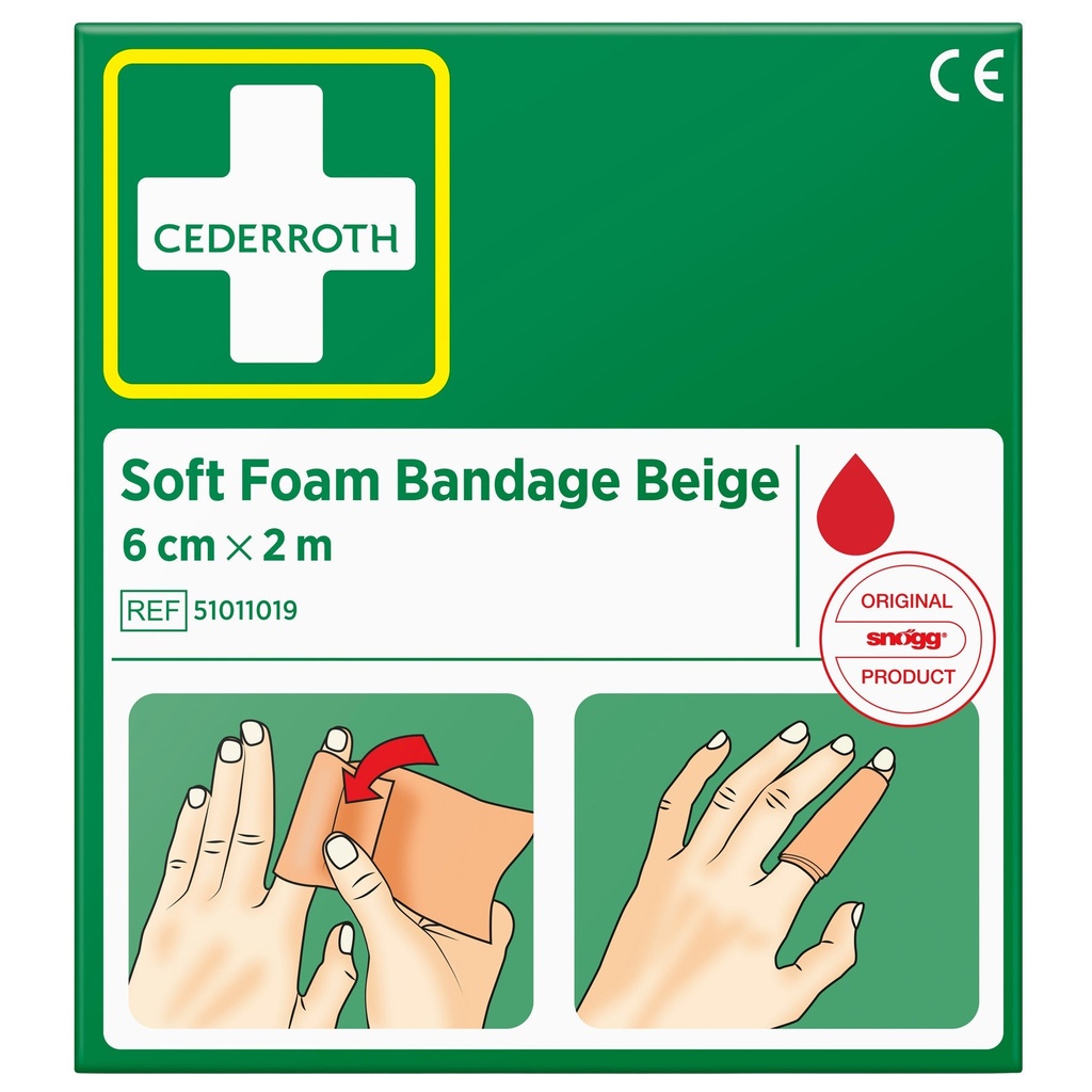 Soft Foam Bandage Beige 6cmx2m