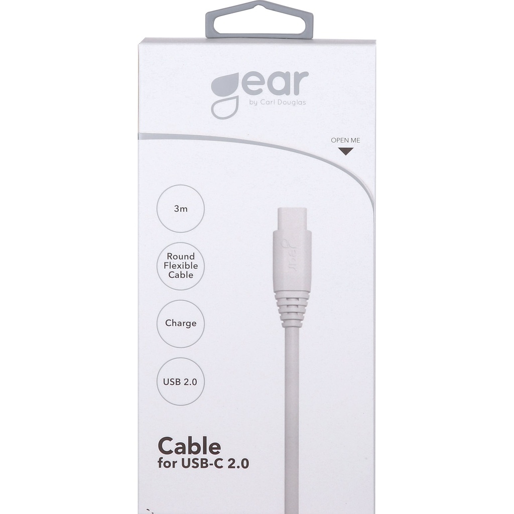 GEAR Synkkabel USB-C 2.0 3m Vi