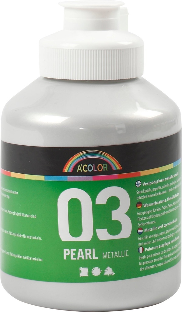 Akrylfärg metallic 500ml silver