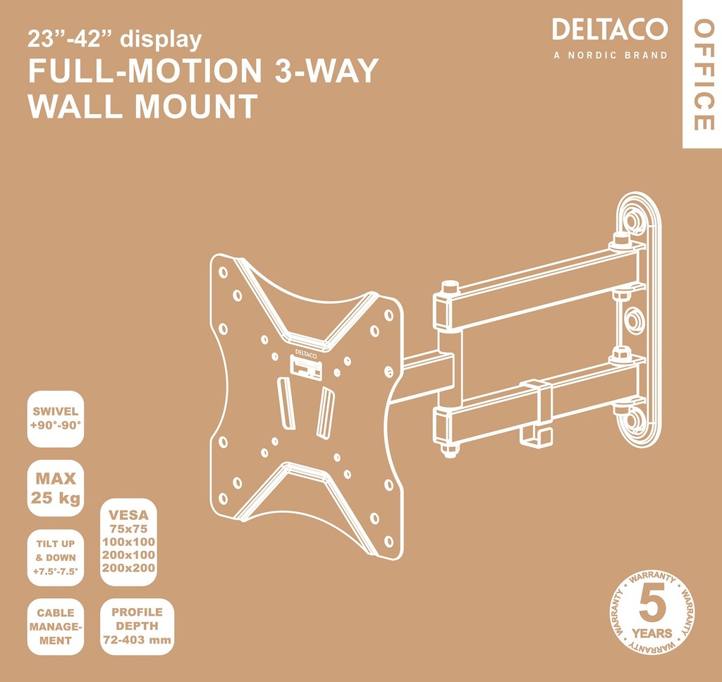 DELTACO Office, full-motion 3-