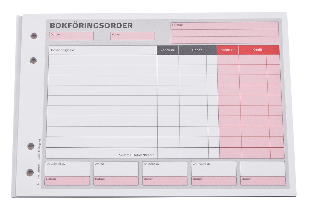 Bokföringsorder A5L 50blad