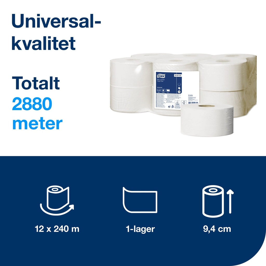 Toalettppr Universal T2  12/fp