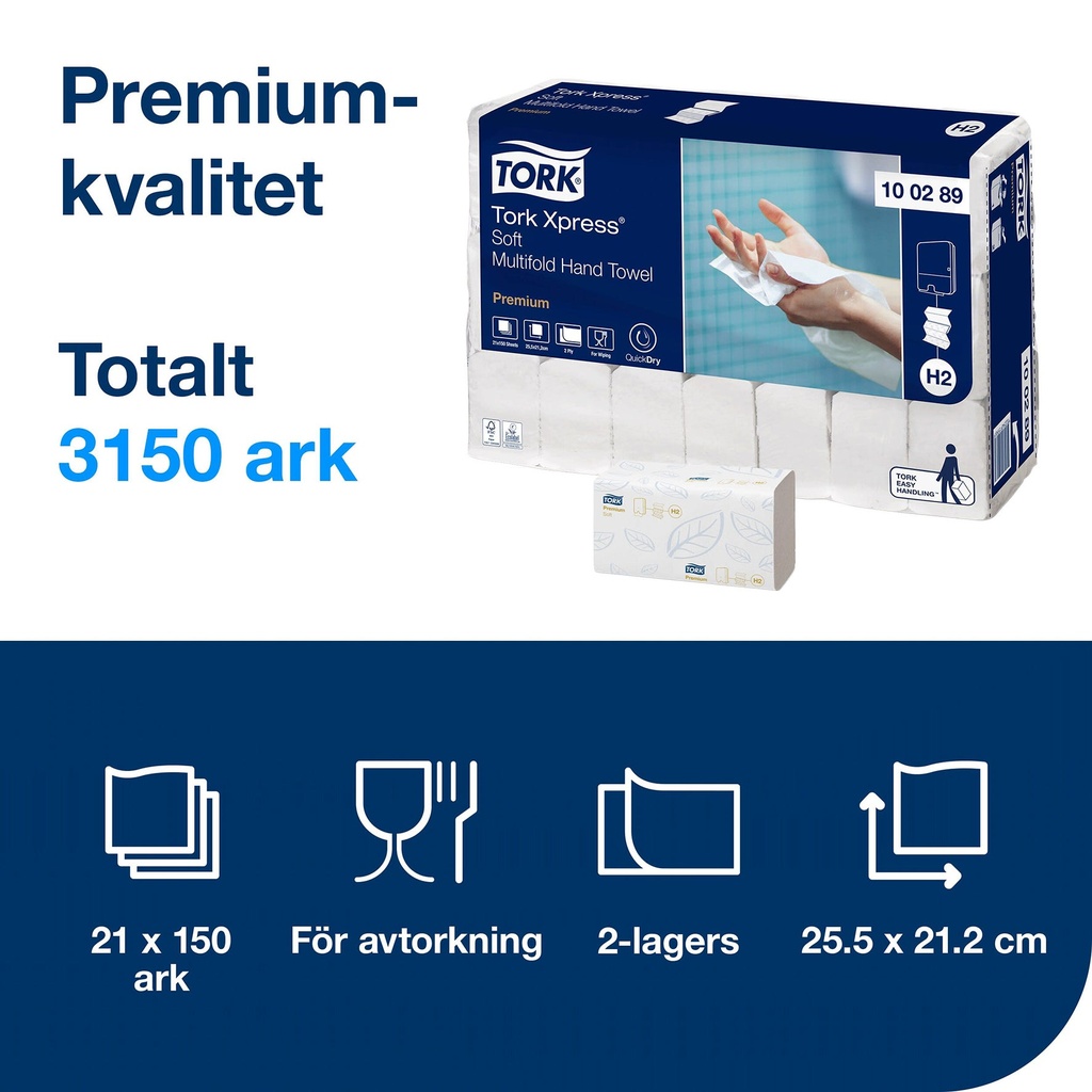 Handduk Tork Premium H2 3150/f