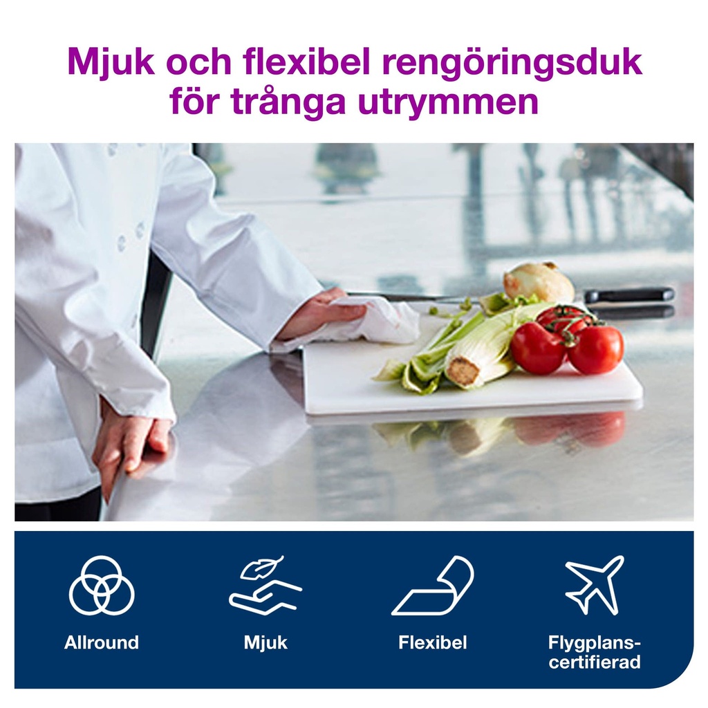 Rengöringsduk Tork vit W8 55st