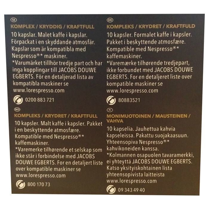 Kaffekapsel Lor Supremo 10p