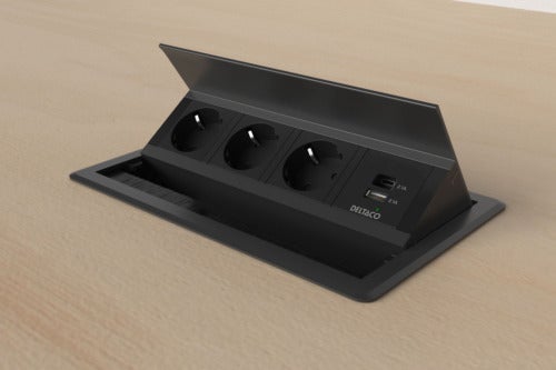 Skrivbordseluttag 3 + A+C USB