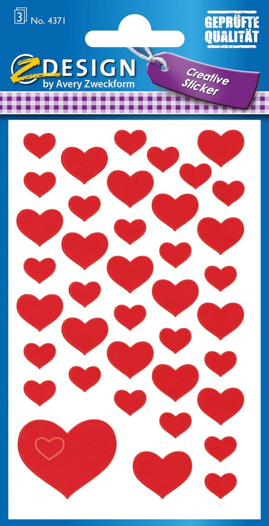 Stickers hjärtan röda 114/fp