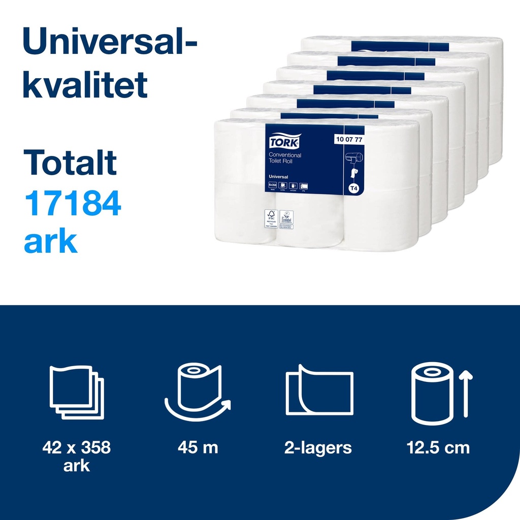Toa Universal 2-lag T4 6 rullar/fp