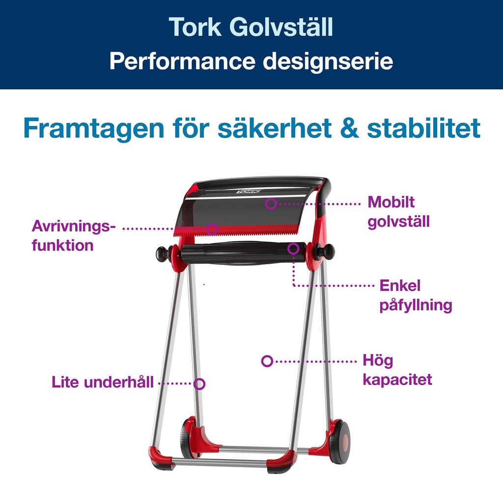 Tork Golvställ W1    röd/svart