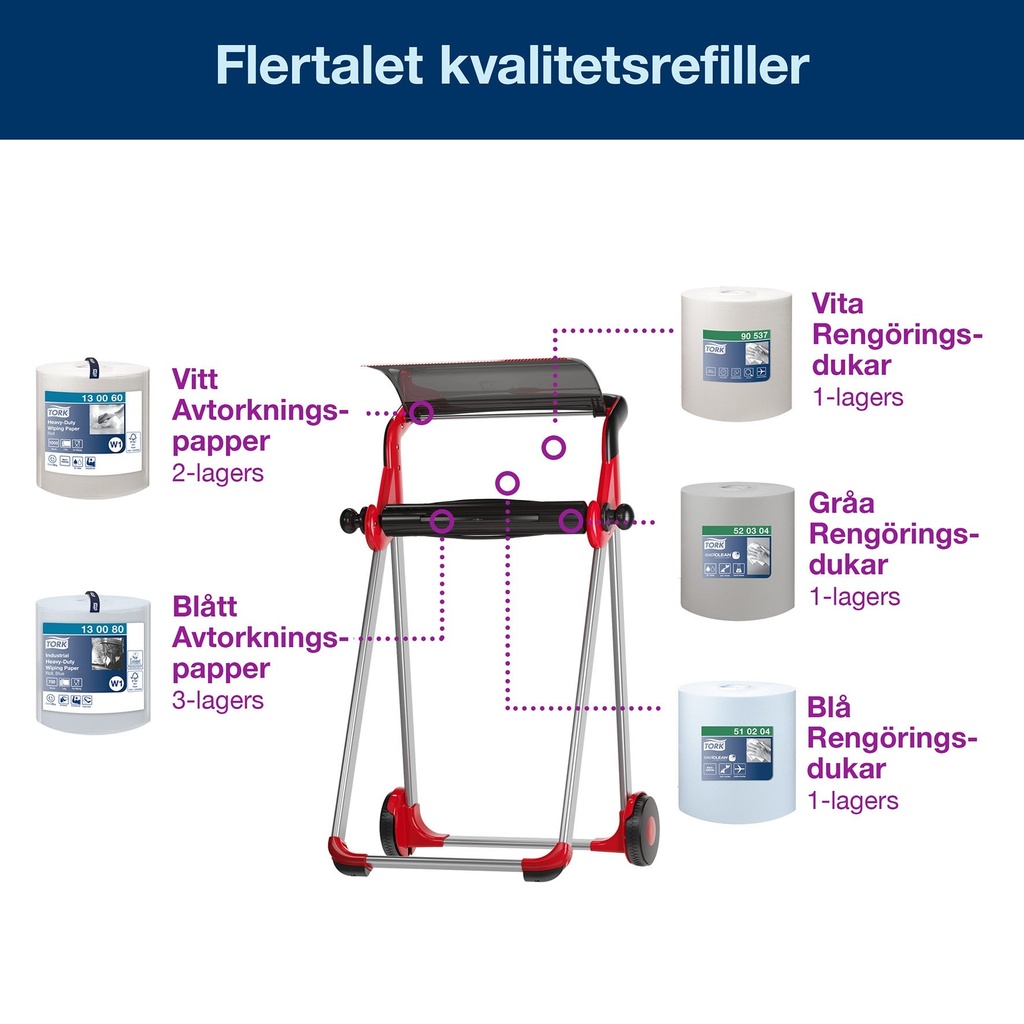 Tork Golvställ W1    röd/svart