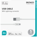 USB-A- Lightning kabel,2m vit