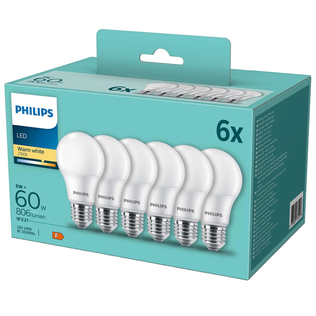 LED-lampa E27 806lm 6/fp