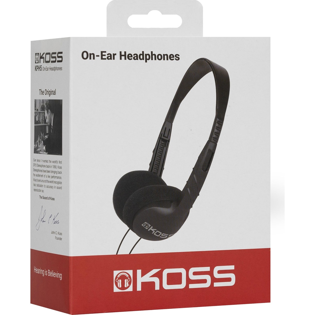 KOSS On-Ear Hörlur KPH5 Svart