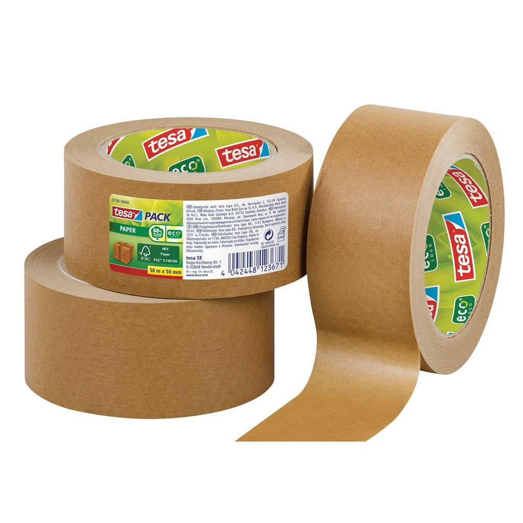 Packtejp eco 50mx50mm papper..