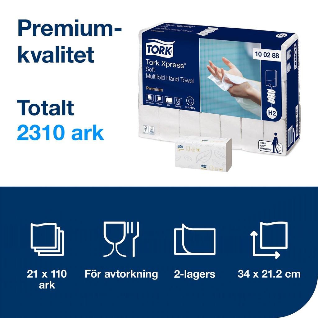 Handduk Tork Premium H2 2310 st/krt