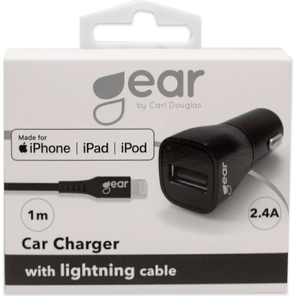 GEAR Laddare 12-24V 1xUSB 2,4A