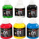 Akrylfärg blank 500ml mix 6/fp