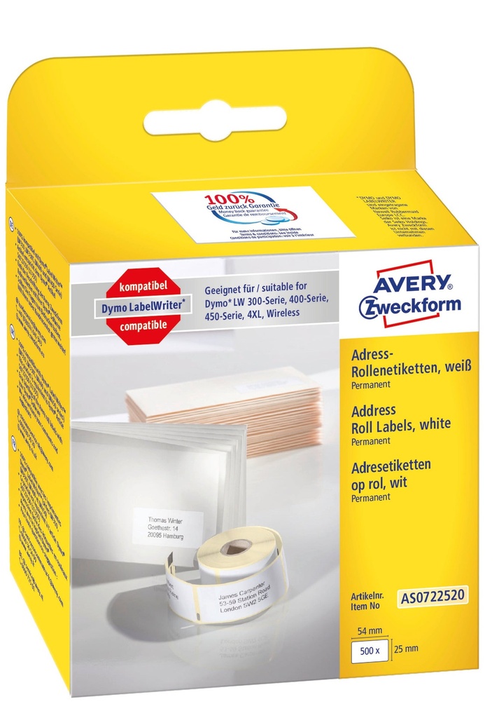 Etikett Avery 24x54 500/fp