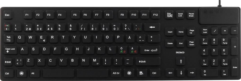 Tangentbord IP68 silikon svart