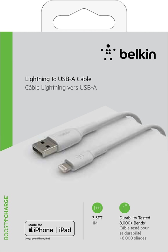 Lightning-USB-A Belkin 1m vit