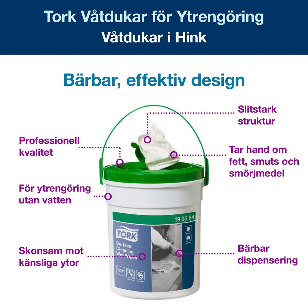 Våtduk Tork Premium Yt