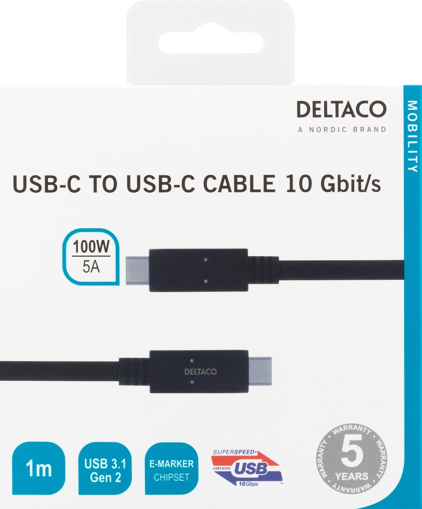 Kabel USB-C - USB-C 3.1 G2 1m