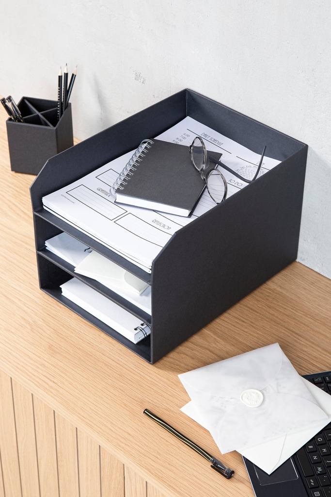 Brevkorg Bigso Tray 3-tack grå