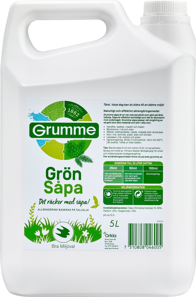 Såpa Grön Grumme, 5 l