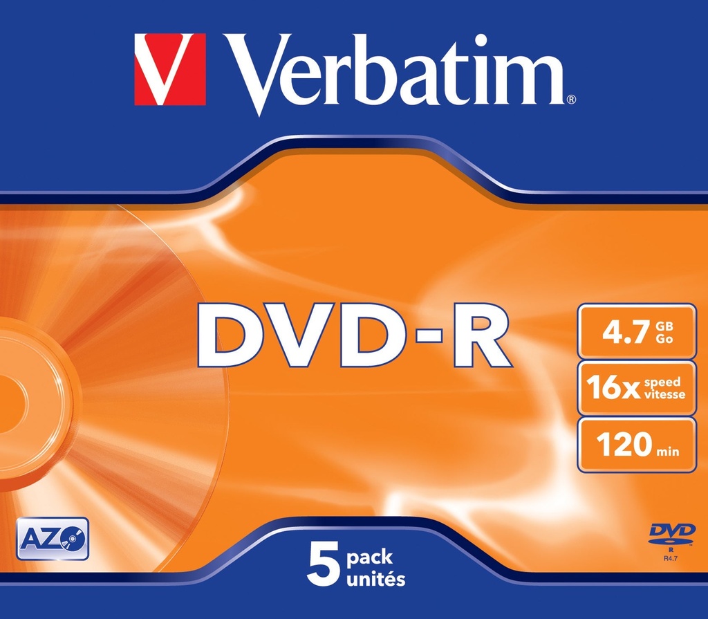 DVD-R Verbatim 16x Jewel 5/fp