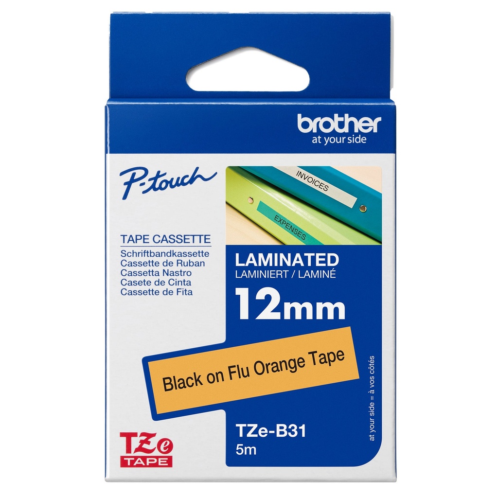 Märkband TZeB31 12mm sv/floriserande