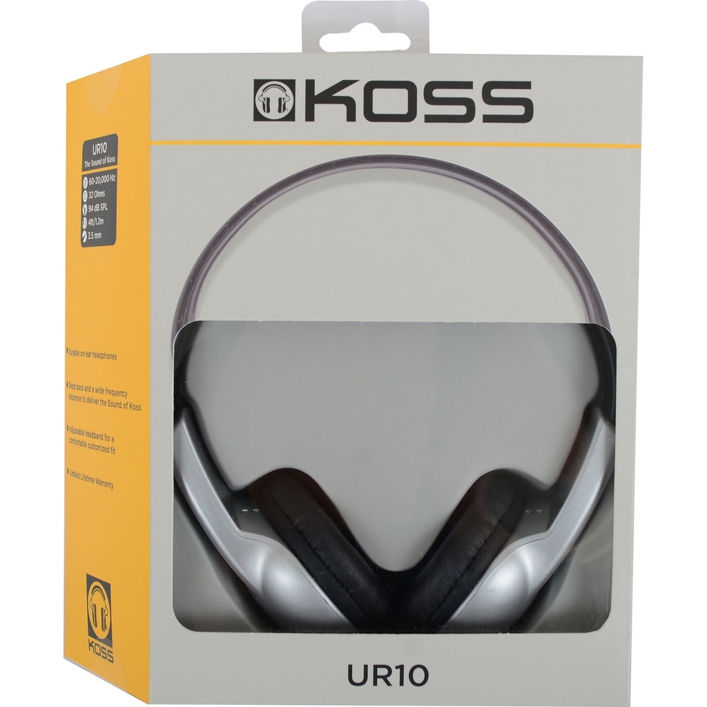 KOSS On-Ear Hörlur UR10 Silver