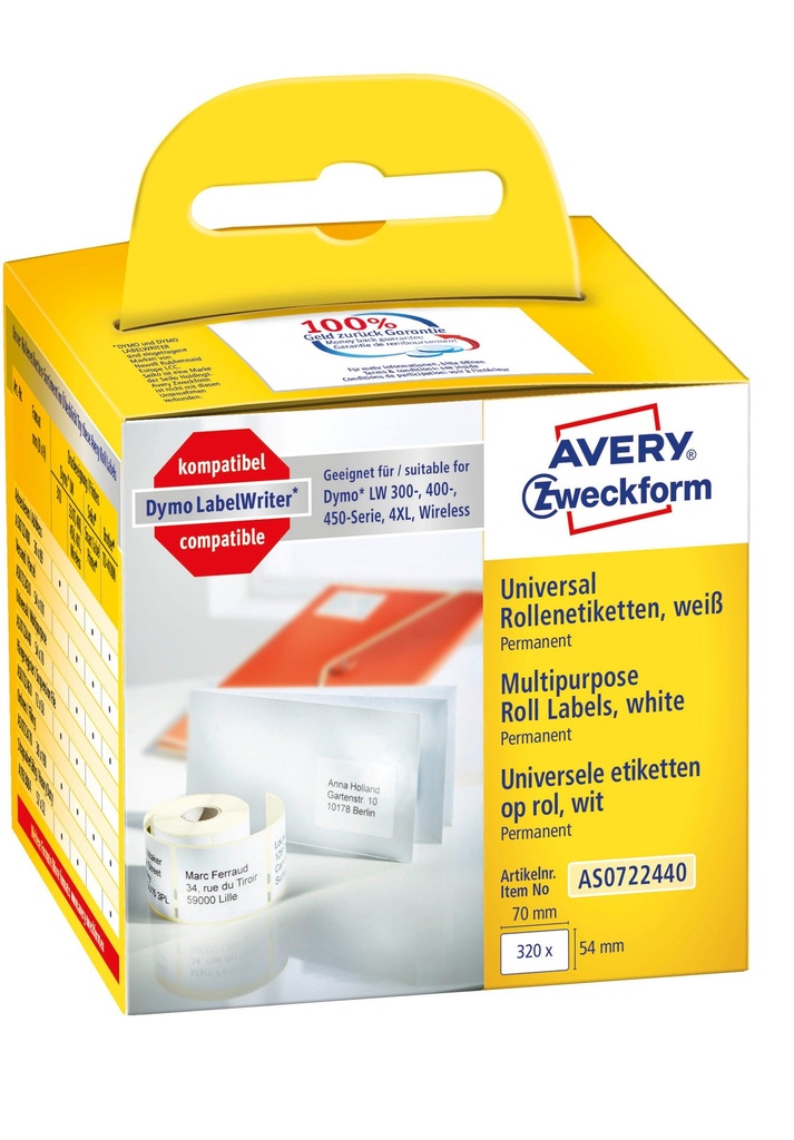 Etikett Avery 70x54mm 320/fp