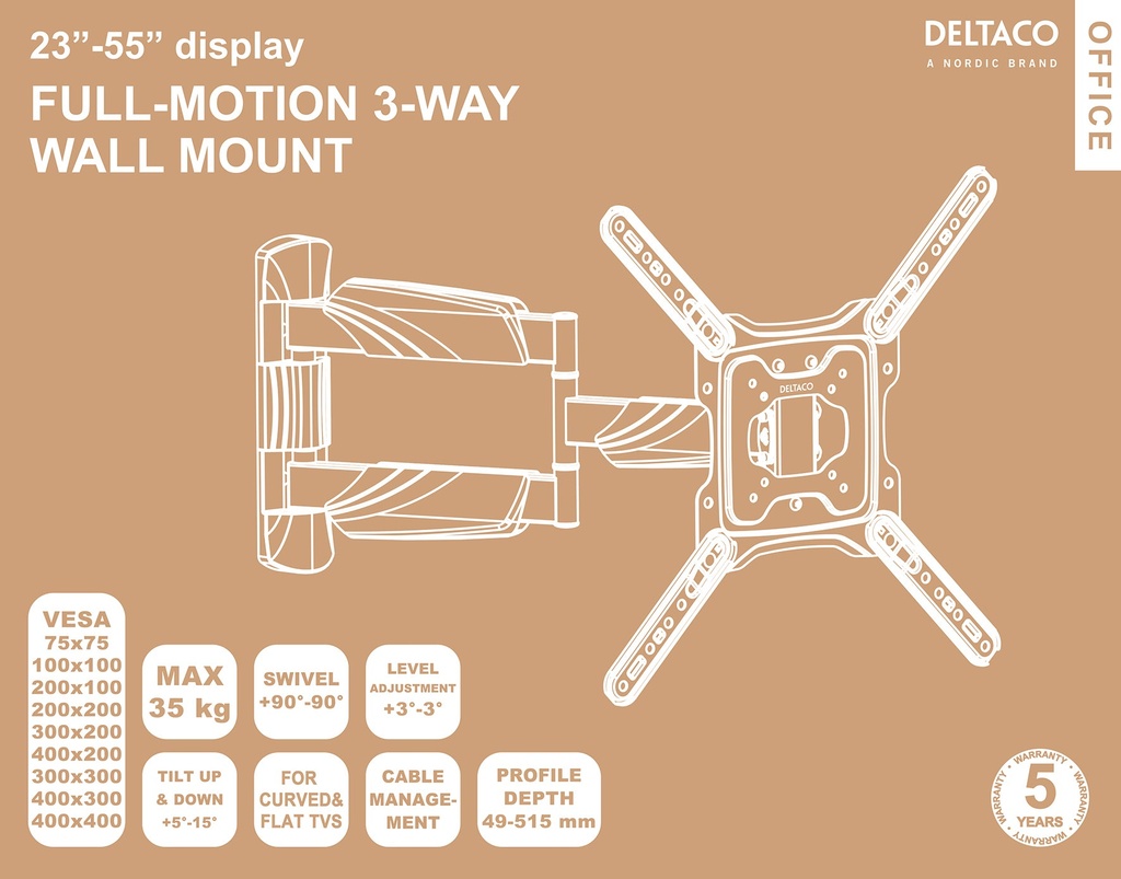 DELTACO Office, full-motion 3-