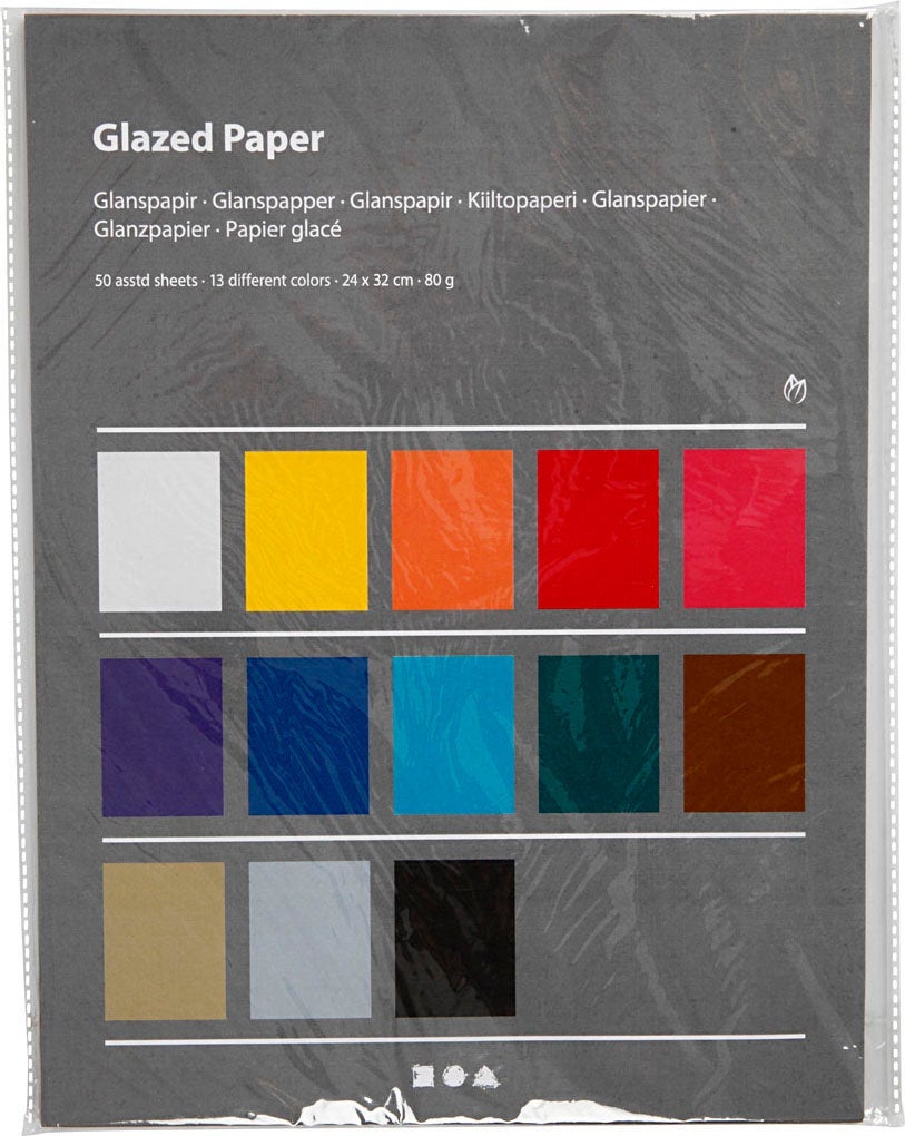 Glanspapper 24x32cm mix 50/fp