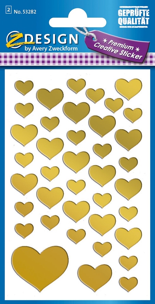 Stickers hjärtan guld 76/fp