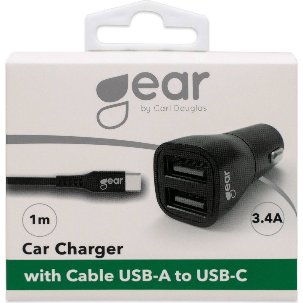 GEAR Laddare 12-24V 2xUSB 3.4A