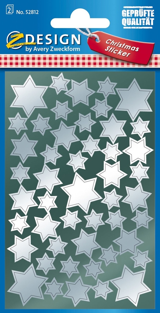 Stickers stjärnor silver 90/fp
