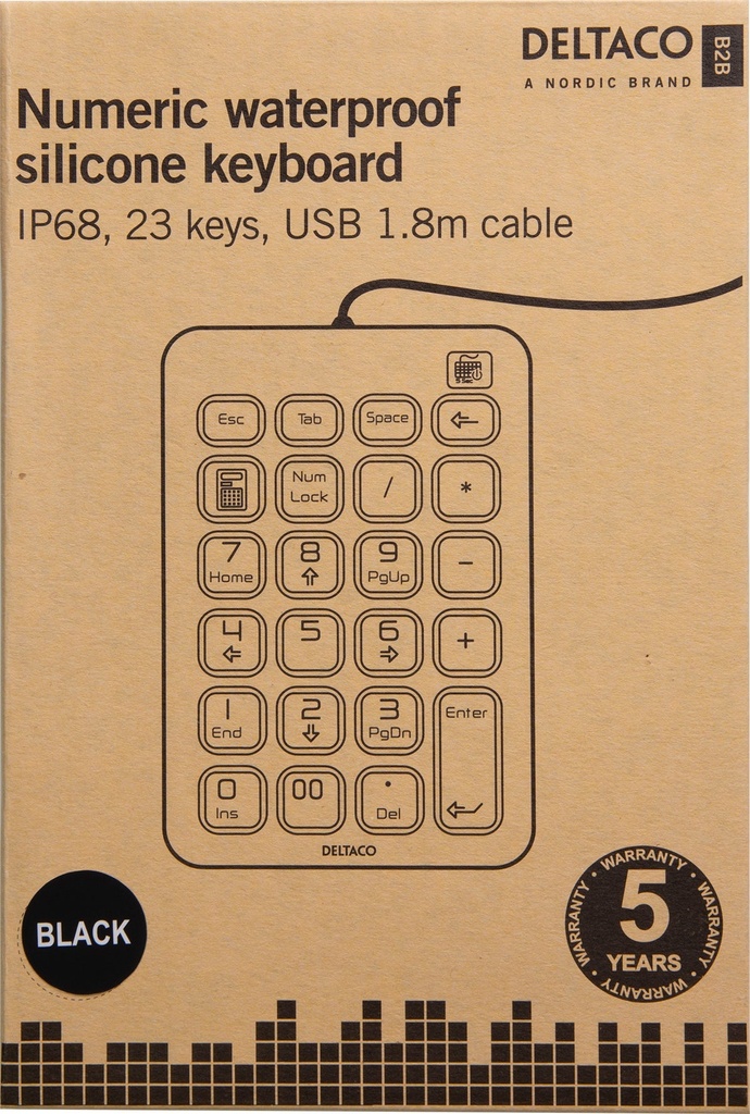 Numeriskt tangentbord IP68 sv.