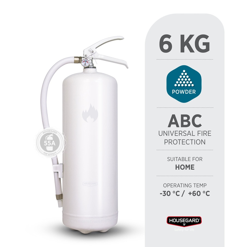 Pulversläckare 6KG Vit