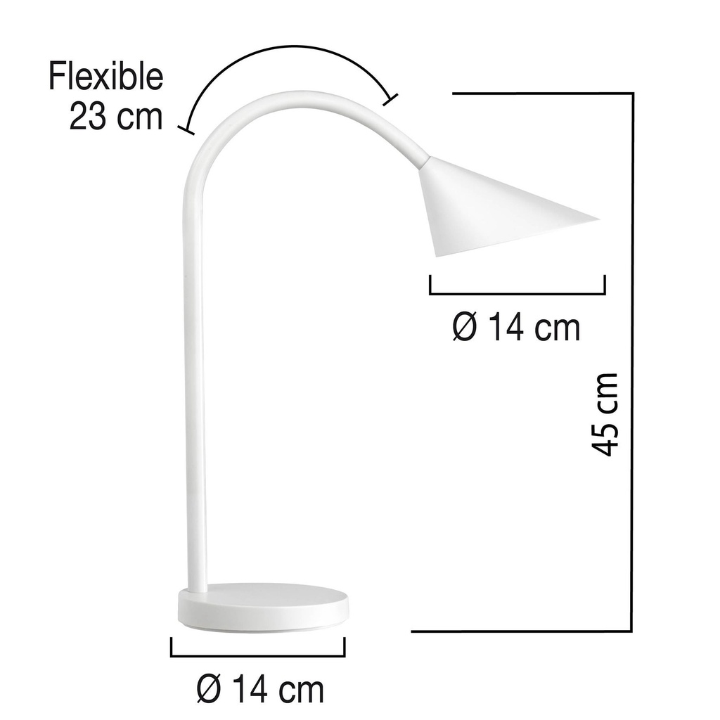 Skrivbordslampa Sol LED vit