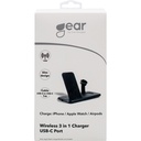 GEAR Trippel QI Laddare USB-C