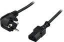 Apparatkabel jordad 2m svart