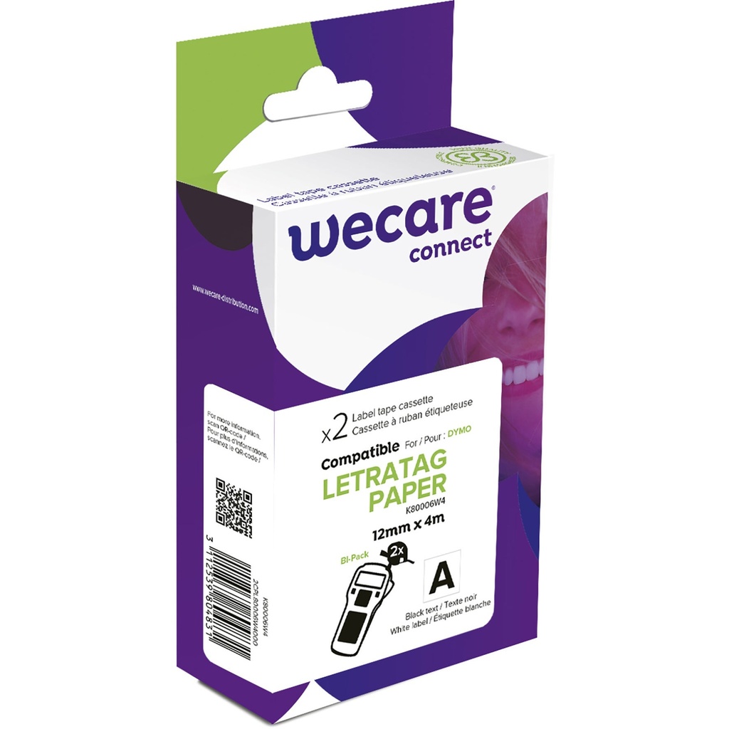 Märkband Wecare papper vit 2-p