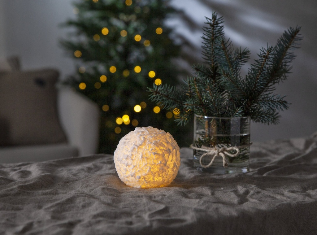 Ljus Snöboll 10 cm